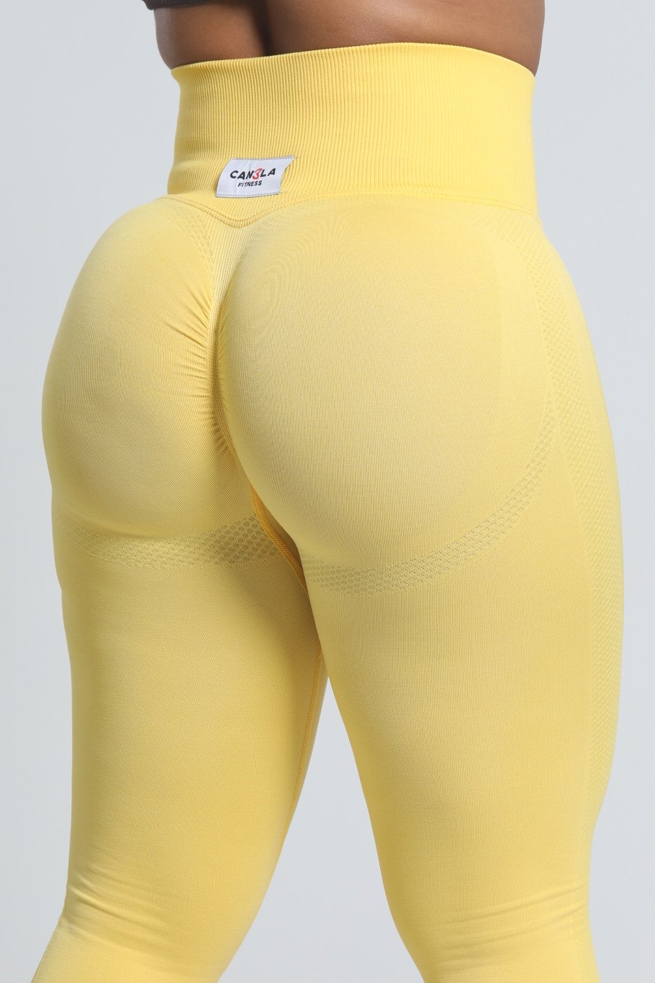 BUBBLE BUTT SEAMLESS LEGGING - YELLOW - CanelaFitness
