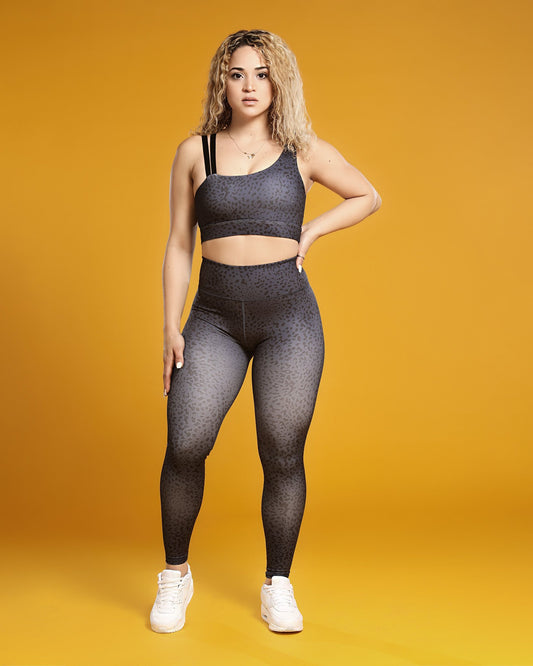 CHEETAH HIGH WAISTED VAPOR LEGGING - BLACK - CanelaFitness