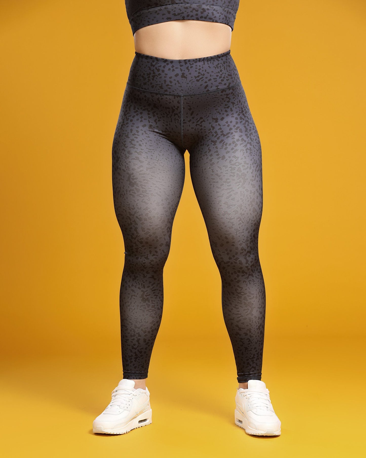 CHEETAH HIGH WAISTED VAPOR LEGGING - BLACK - CanelaFitness