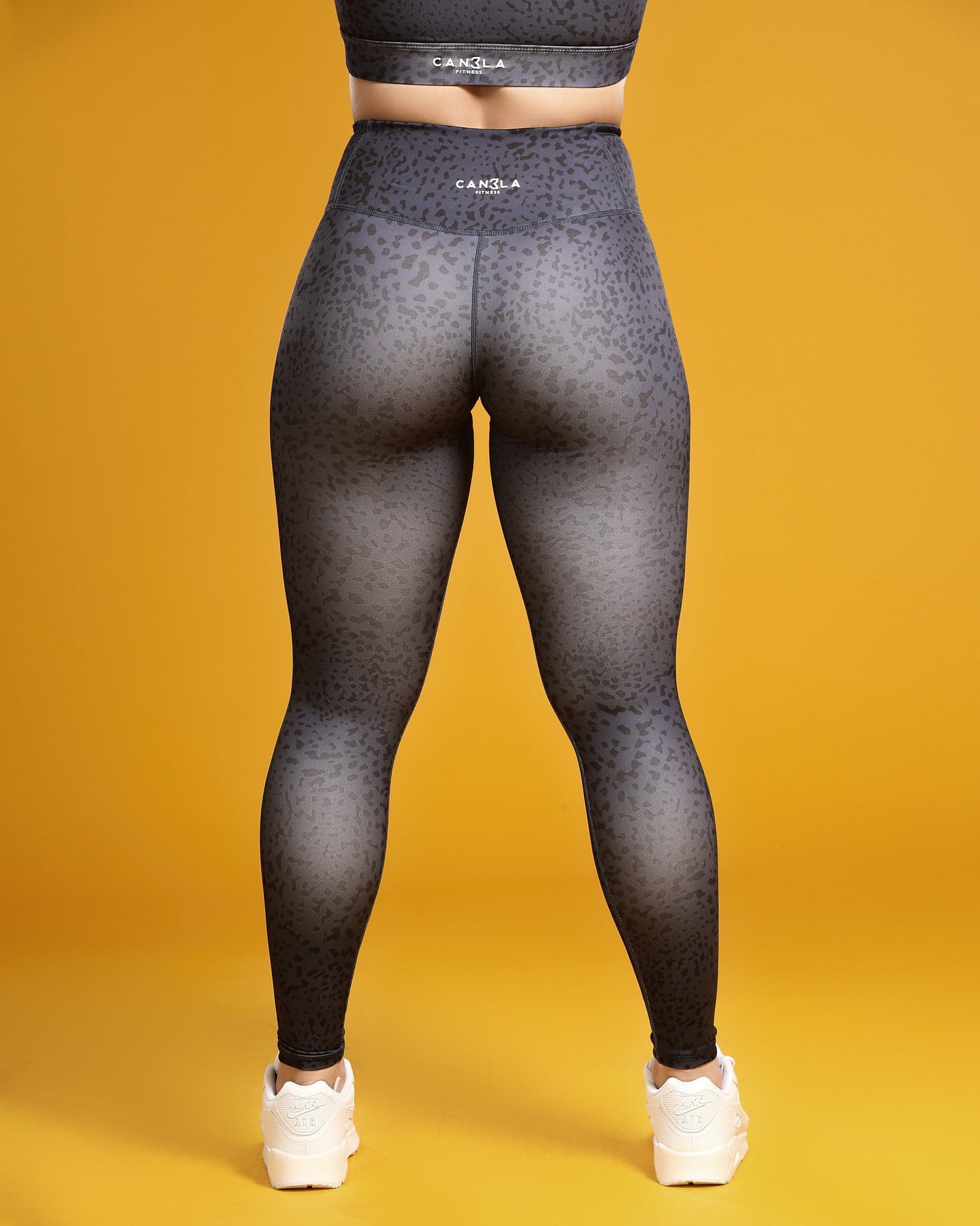 CHEETAH HIGH WAISTED VAPOR LEGGING - BLACK - CanelaFitness