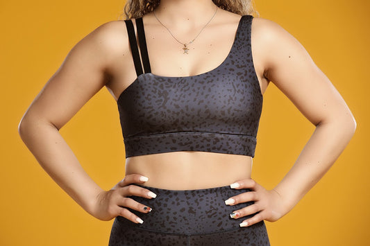 CHEETAH VAPOR BRA - BLACK - CanelaFitness