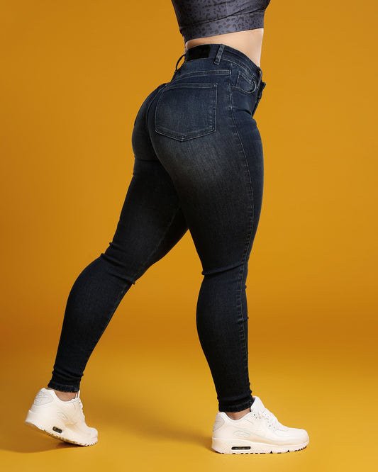 High Waisted Canela Fitjeans - Azure Blue - CanelaFitness