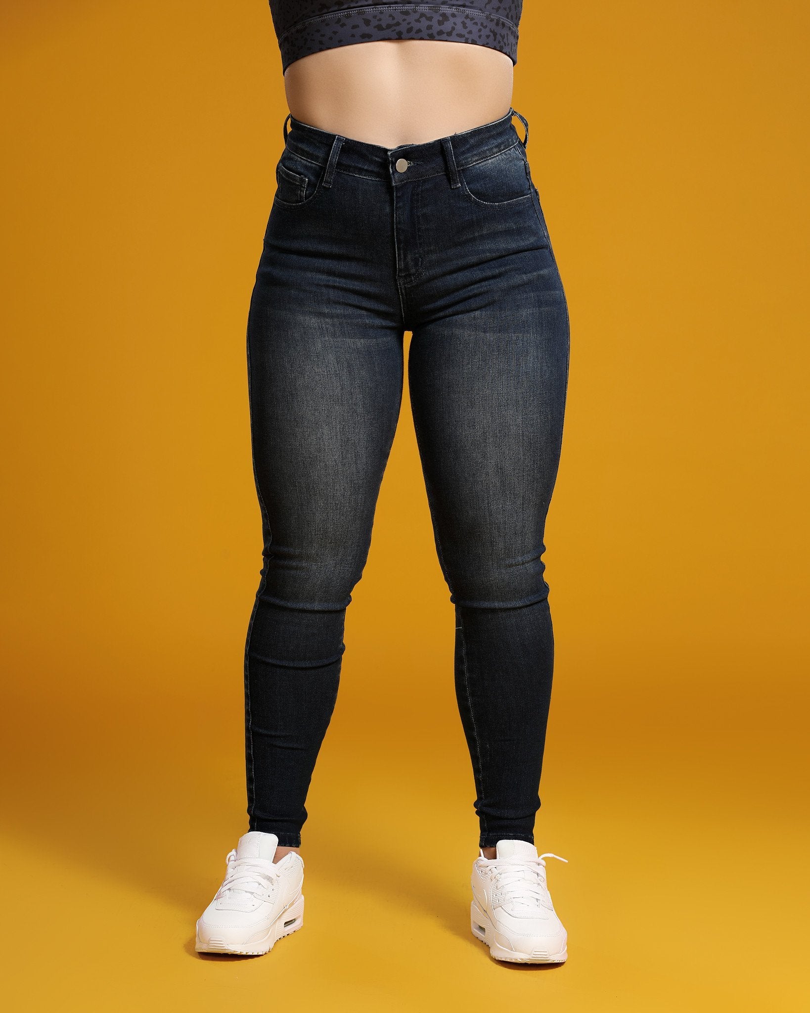 High Waisted Canela Fitjeans - Azure Blue - CanelaFitness