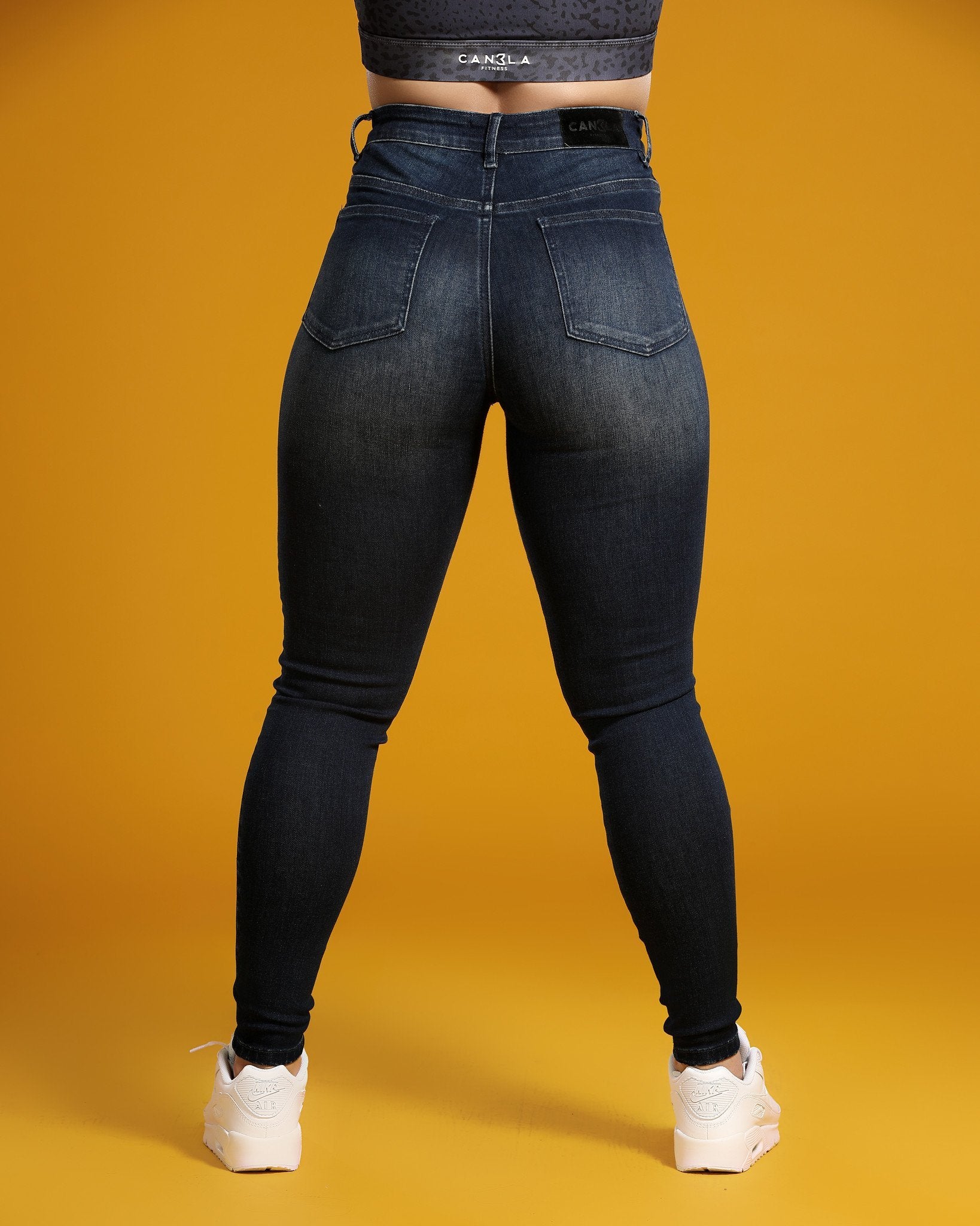 High Waisted Canela Fitjeans - Azure Blue - CanelaFitness