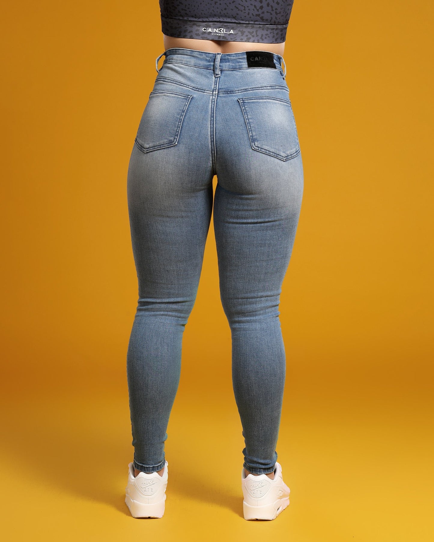 Ripped High Waisted Canela Fitjeans - Arctic Light Blue - CanelaFitness