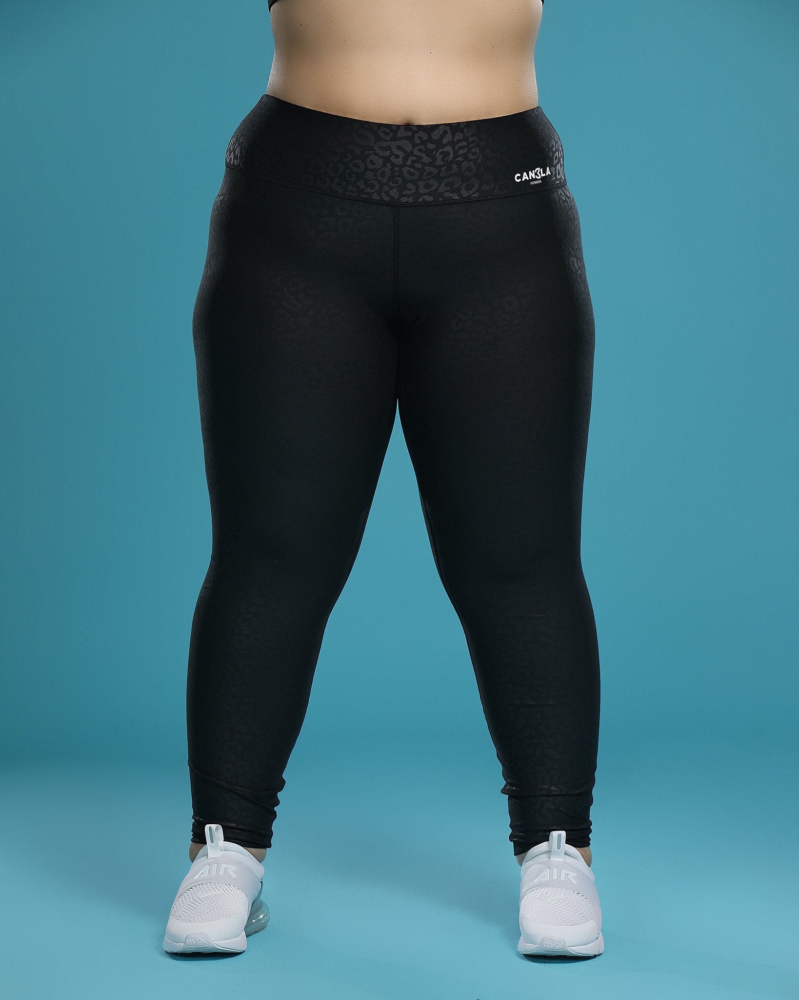 SHINY LEOPARD HIGH WAISTED LEGGING - BLACK - CanelaFitness