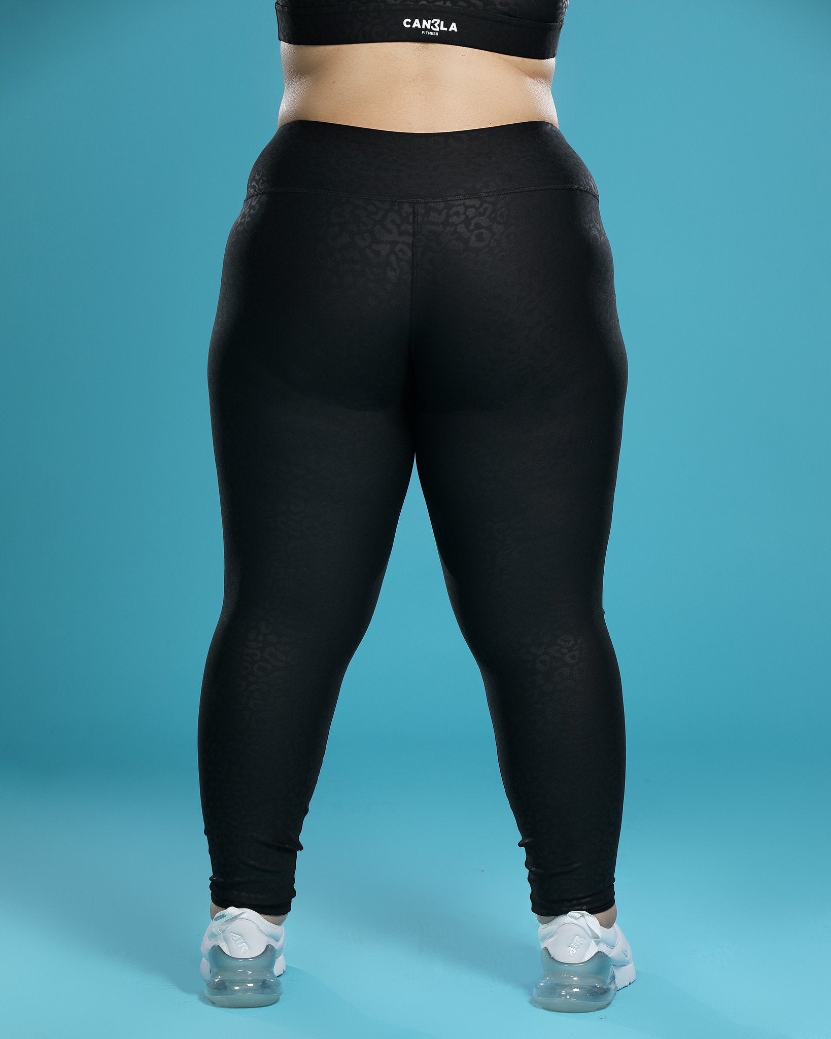 SHINY LEOPARD HIGH WAISTED LEGGING - BLACK - CanelaFitness