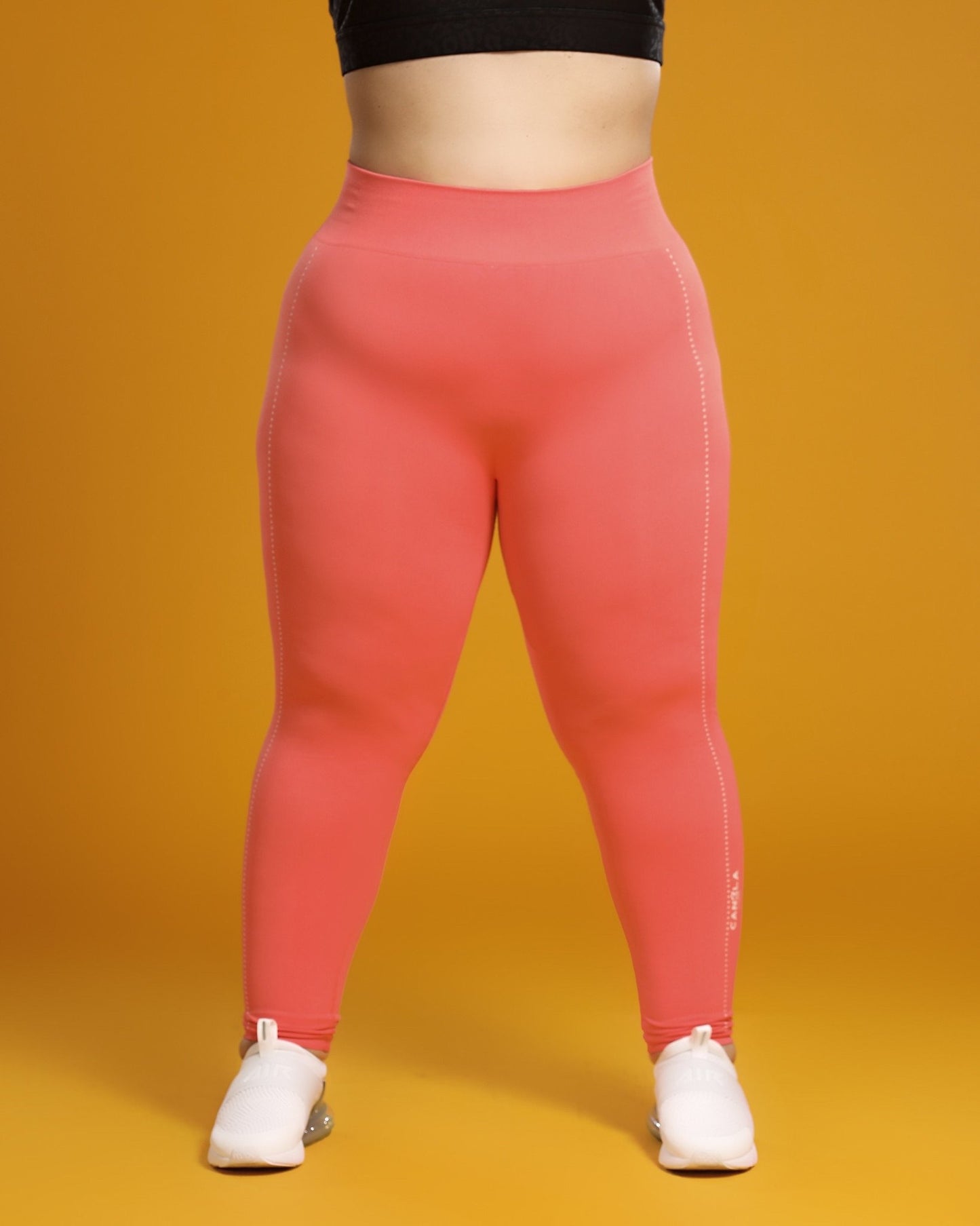 OBSESSION LIGHTWEIGHT SEAMLESS TIGHTS - CORAL ROSE - CanelaFitness