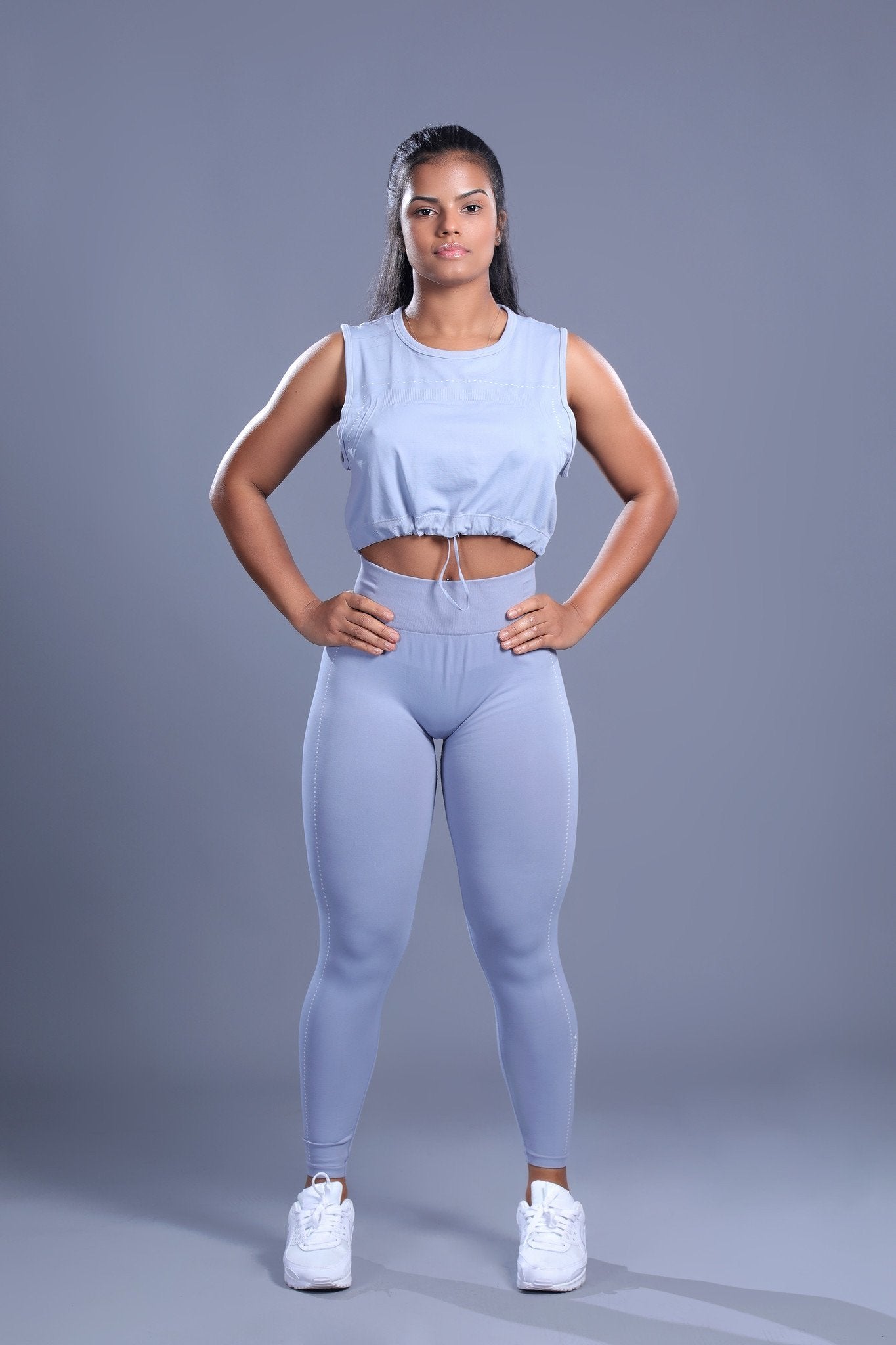 OBSESSION LIGHTWEIGHT SEAMLESS TIGHTS - LAVENDER BLUE - CanelaFitness